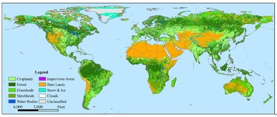 我校率先完成世界首套30米全球地表覆蓋遙感制圖及生物質(zhì)能資源數(shù)據(jù)庫(kù)信息系統(tǒng)平臺(tái)